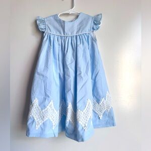 Bailey Boys Girls 2T Blue‎ Float Dress Lace Hem belle classic aline twirl luxury